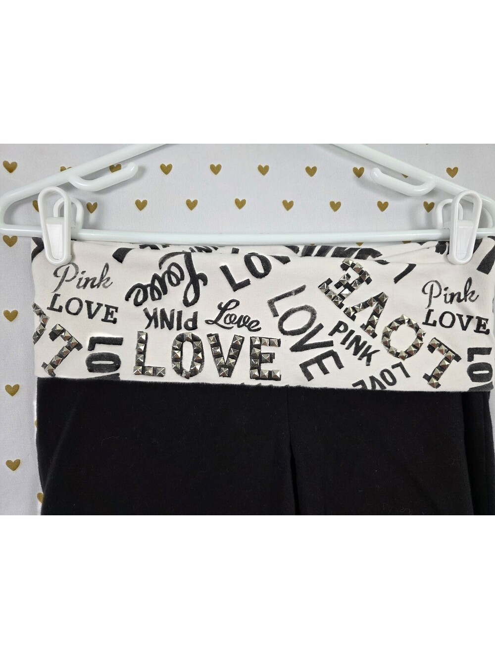Victorias Secret PINK Vintage Love Bling Studded Capri Yoga Pants Small